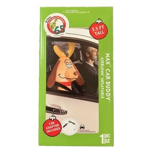 NEW Dr. Seuss Grinch Max the dog with Antlers Car Buddy Inflatable 3.5ft